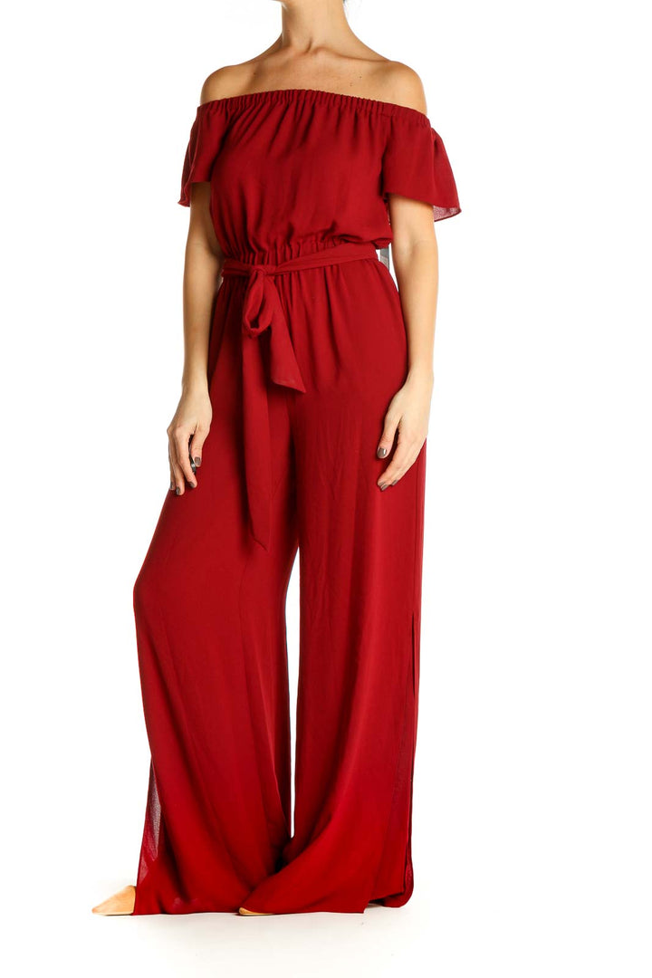 Red Solid Jumpsuit