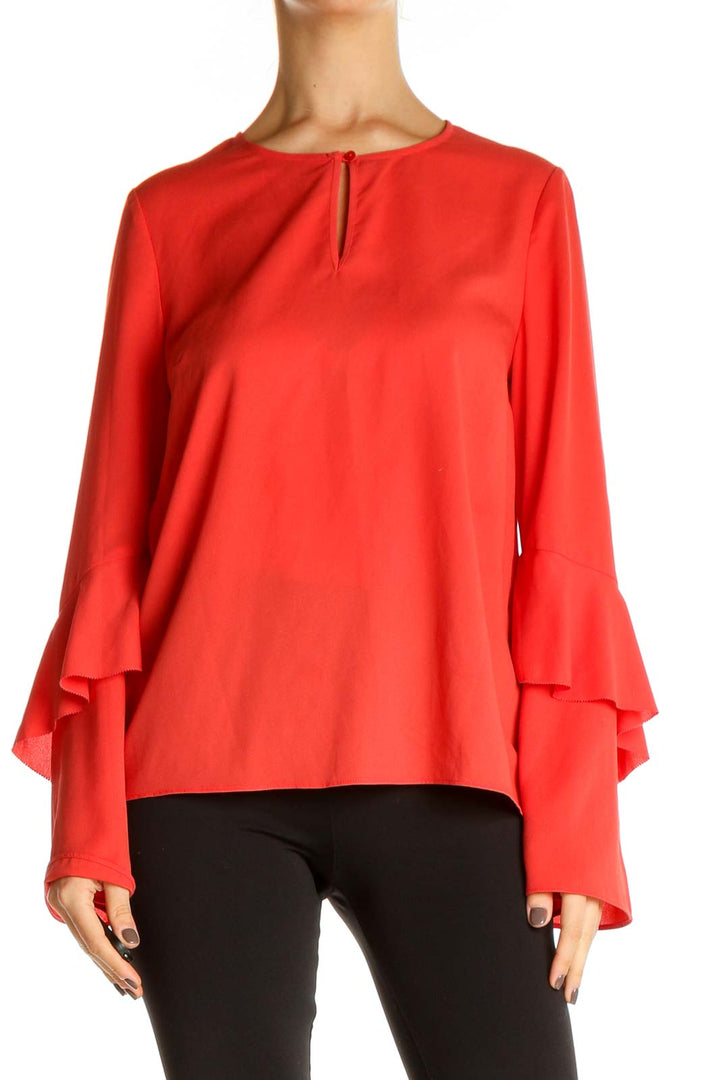 Red Solid All Day Wear Blouse