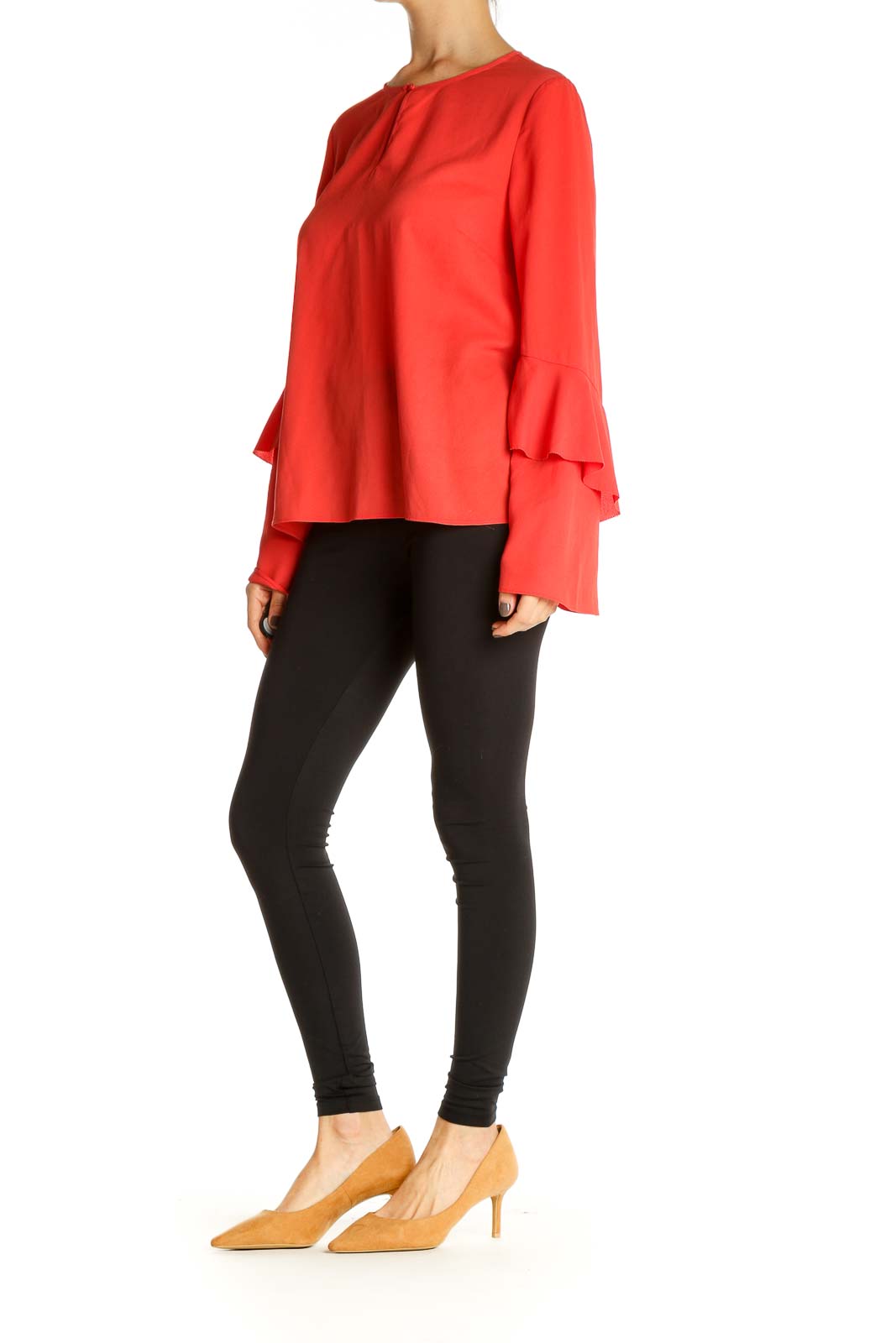 Red Solid All Day Wear Blouse