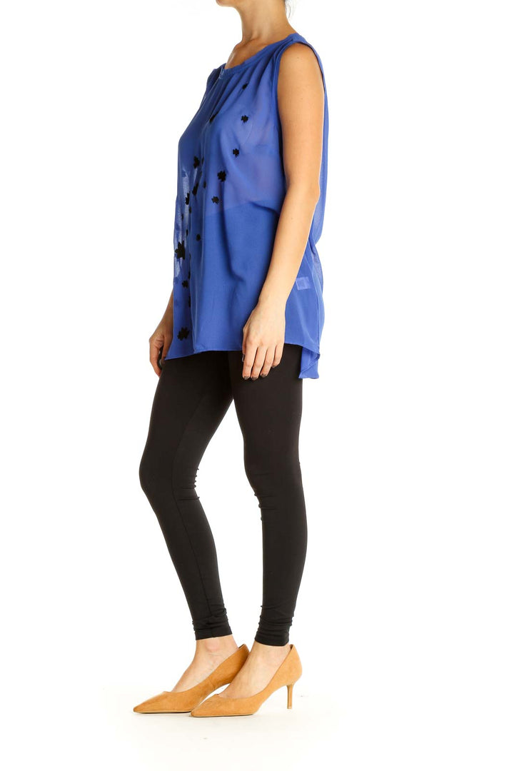 Blue Solid All Day Wear Blouse