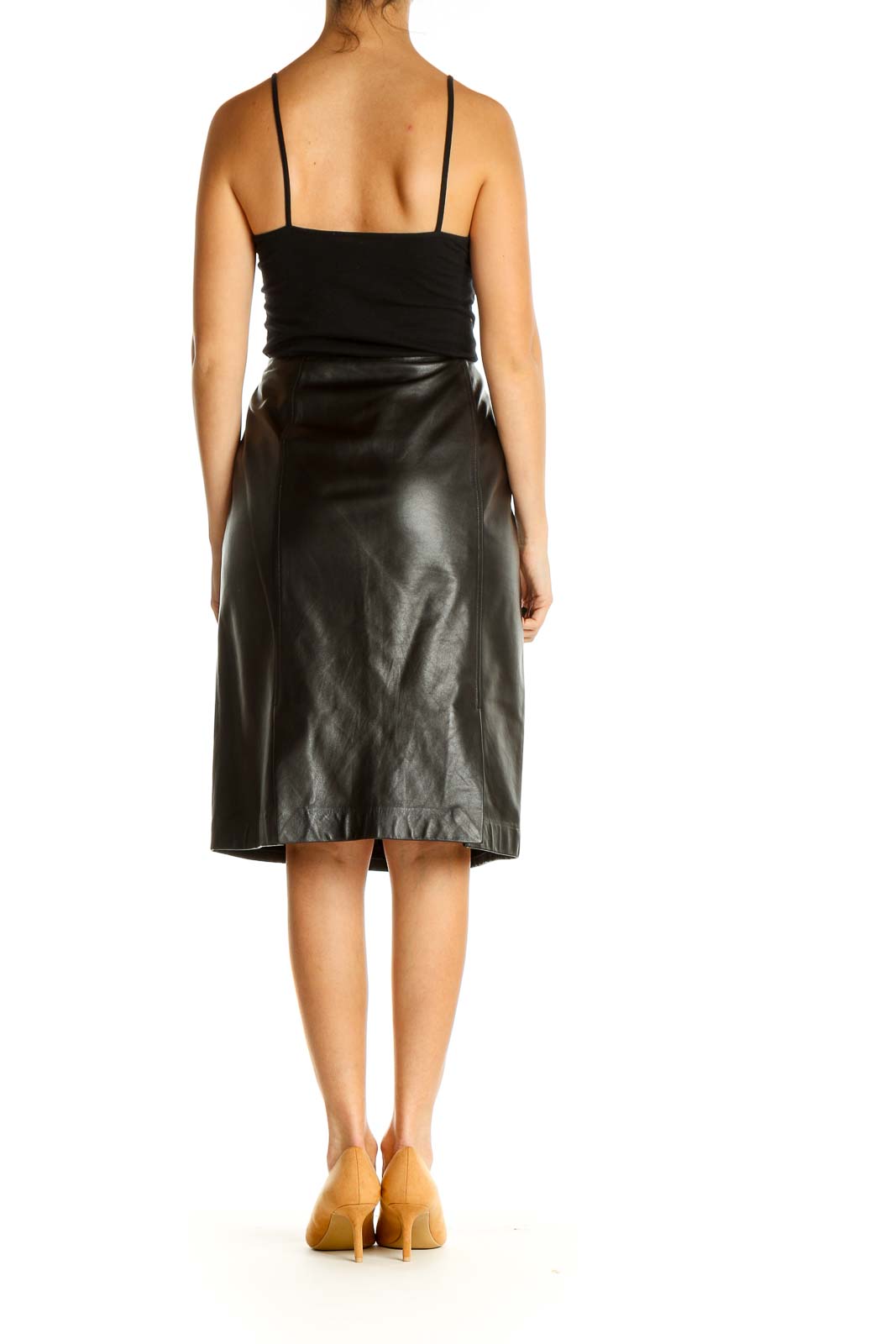 Black Solid Chic A-Line Skirt