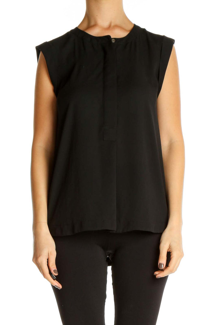 Black Solid Casual Blouse