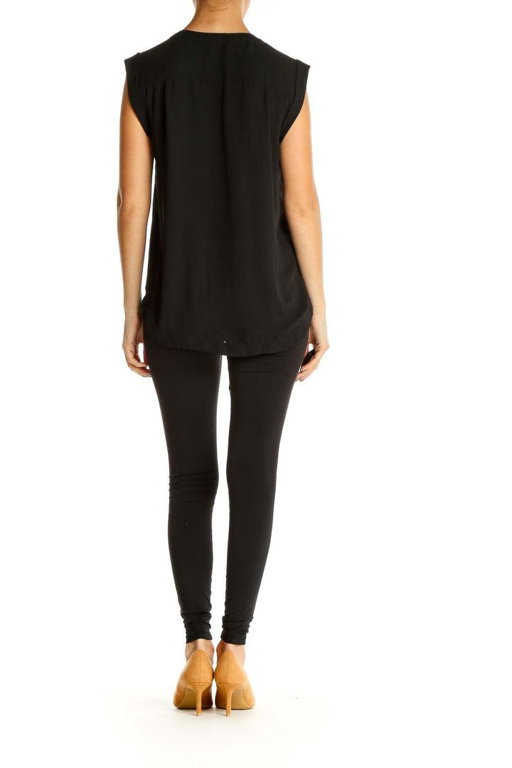 Black Solid Casual Blouse