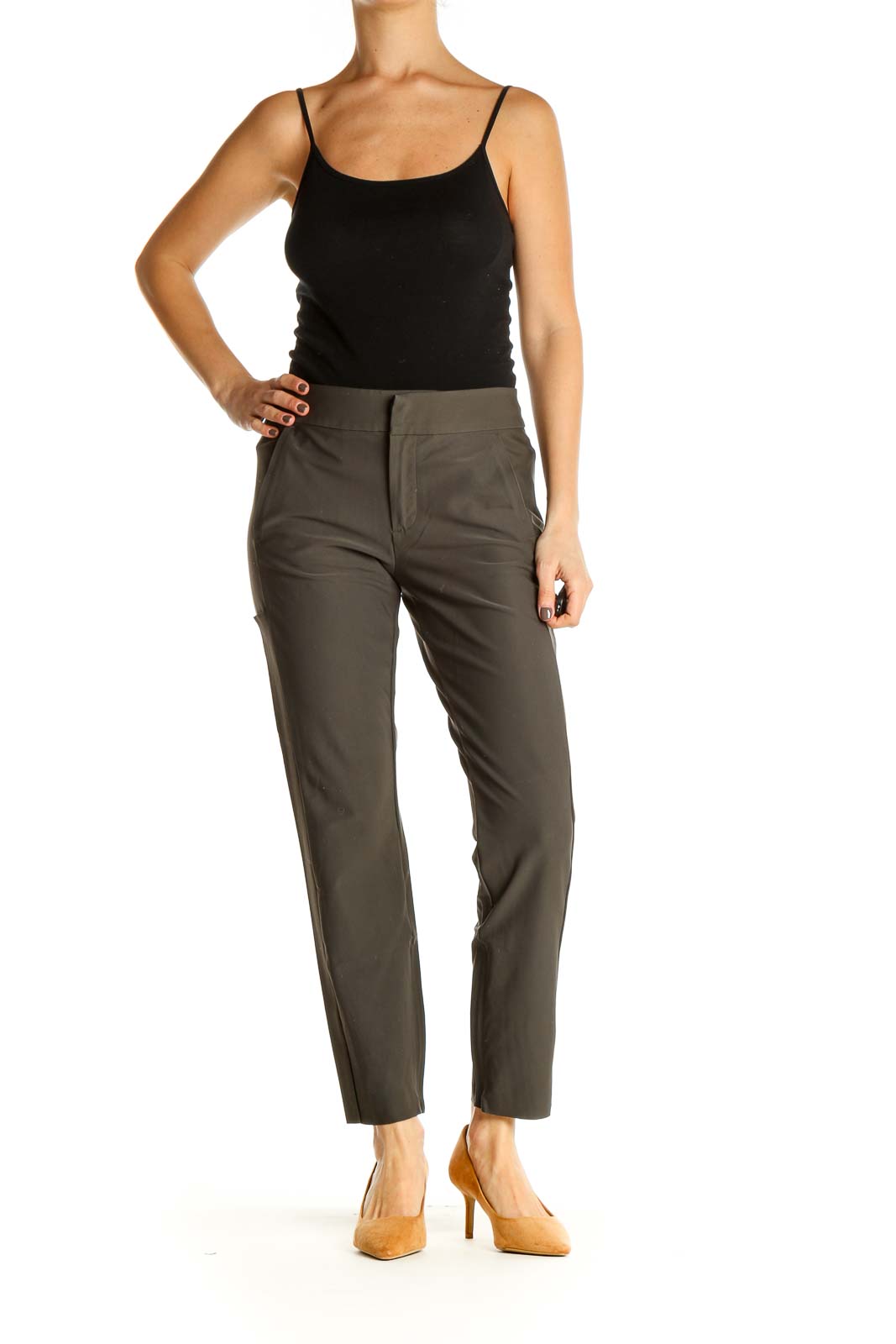 Brown Solid All Day Wear Trousers