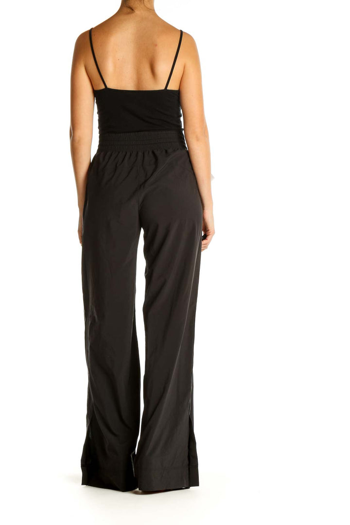 Black Solid Classic Trousers