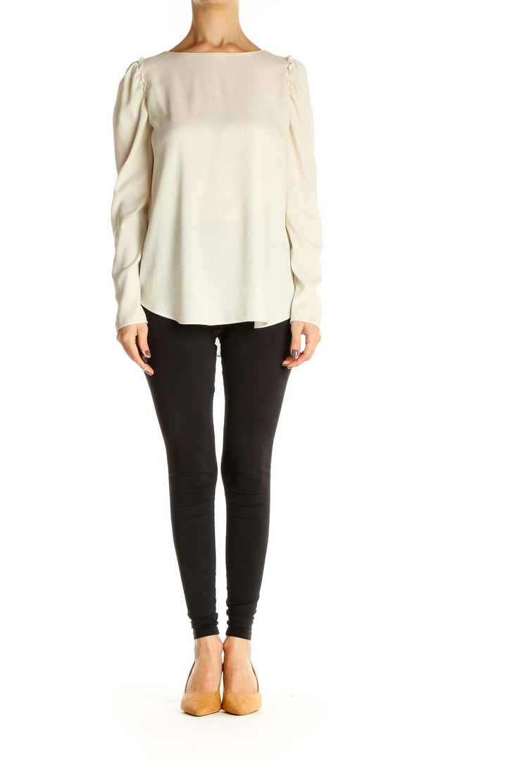 Beige Solid Brunch Blouse