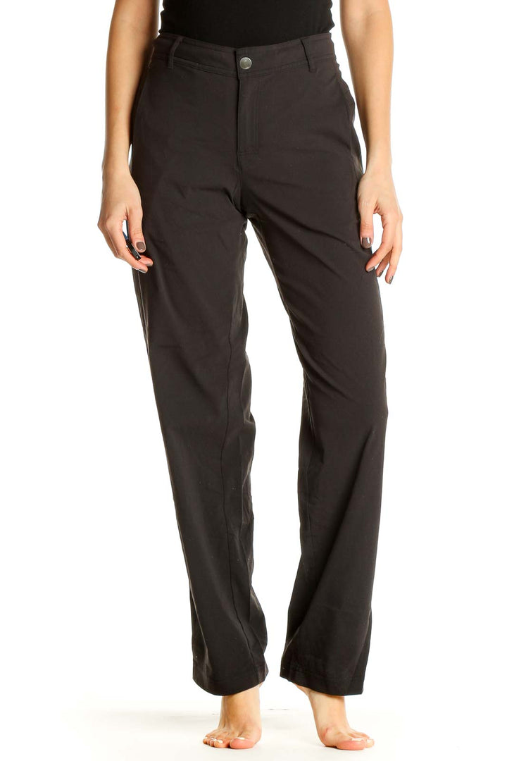 Black Solid All Day Wear Trousers