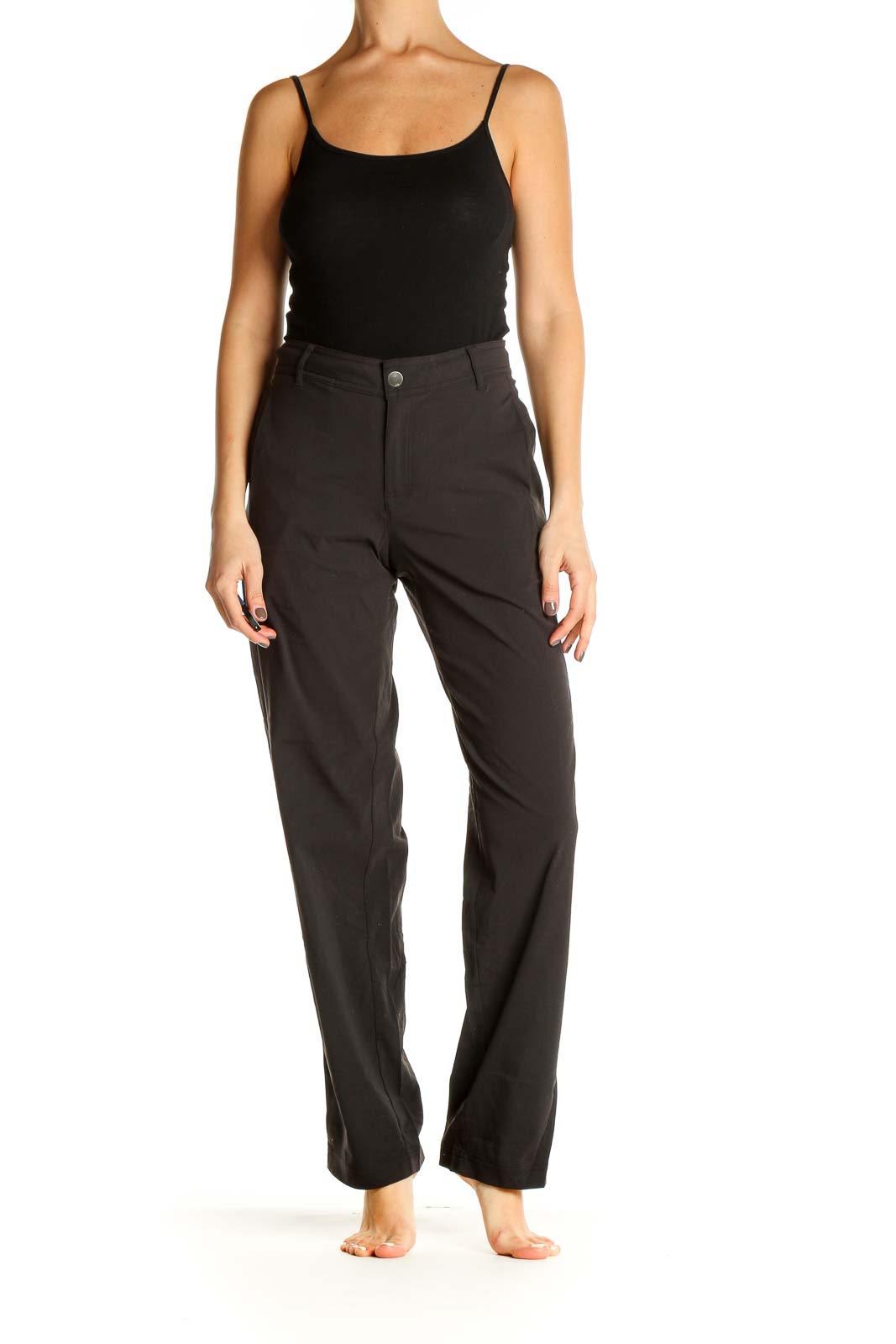 Black Solid All Day Wear Trousers