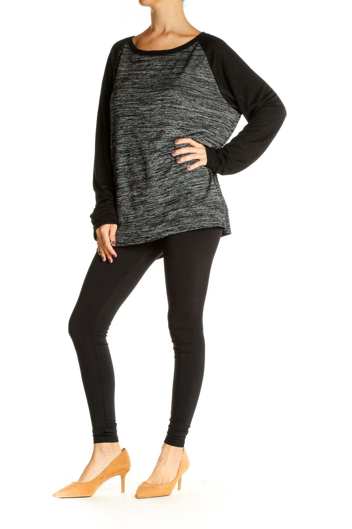 Black Textured All Day Wear Sweater