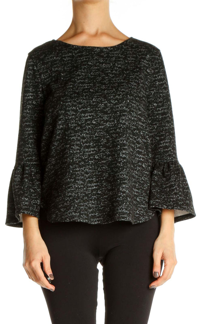 Black Textured All Day Wear Blouse