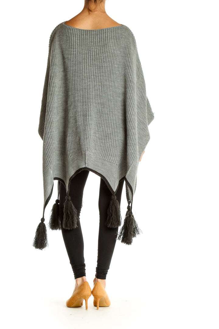 Gray Textured All Day Wear Sweater