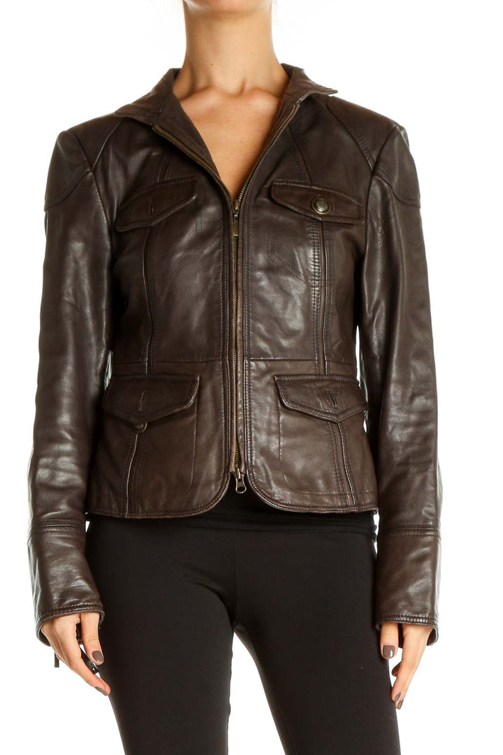 Brown Motorcycle Jacket