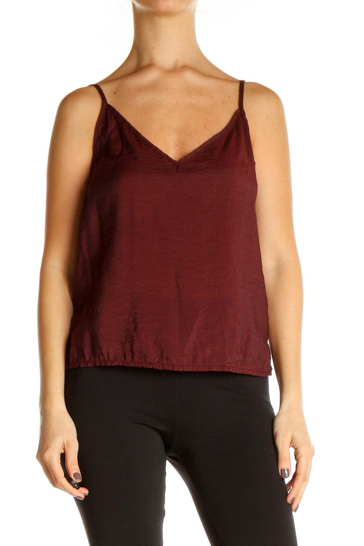 Red Solid Chic Top