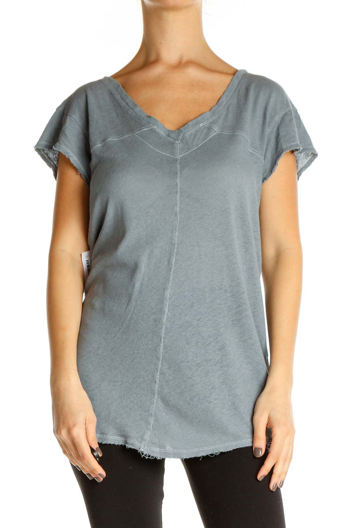 Gray Solid All Day Wear T-Shirt