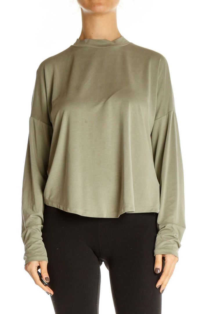 Beige Solid All Day Wear Top