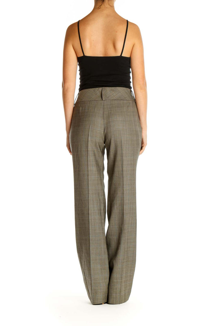 Brown Textured All Day Wear Trousers