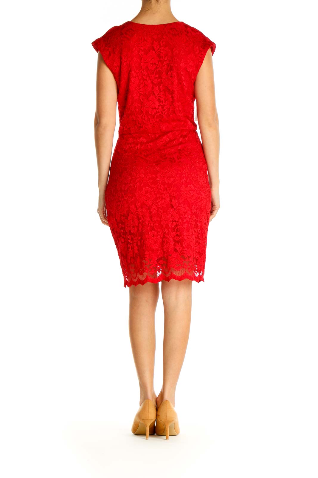 Red Lace Day Sheath Dress