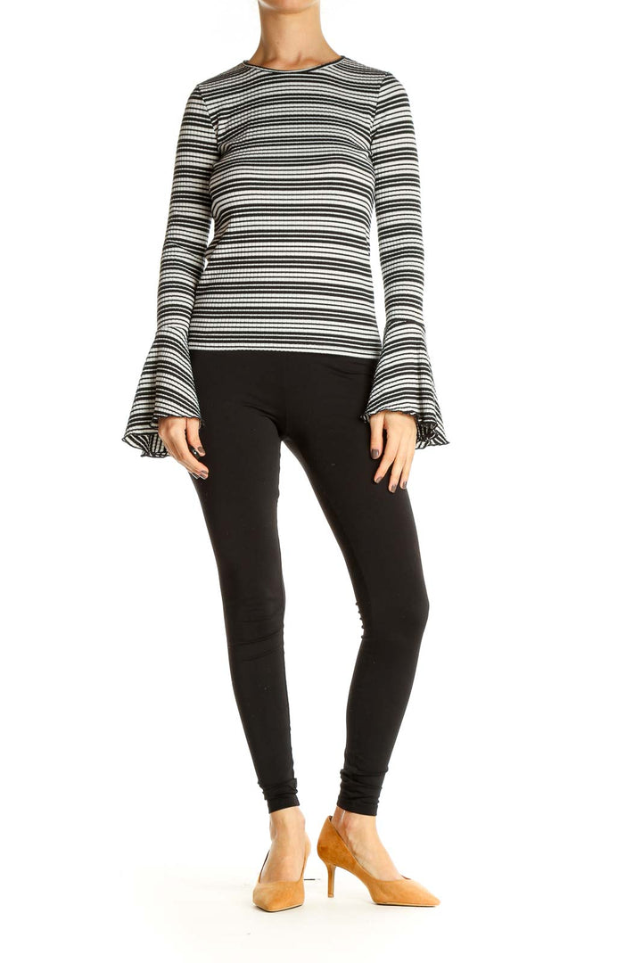 Black Striped Casual T-Shirt