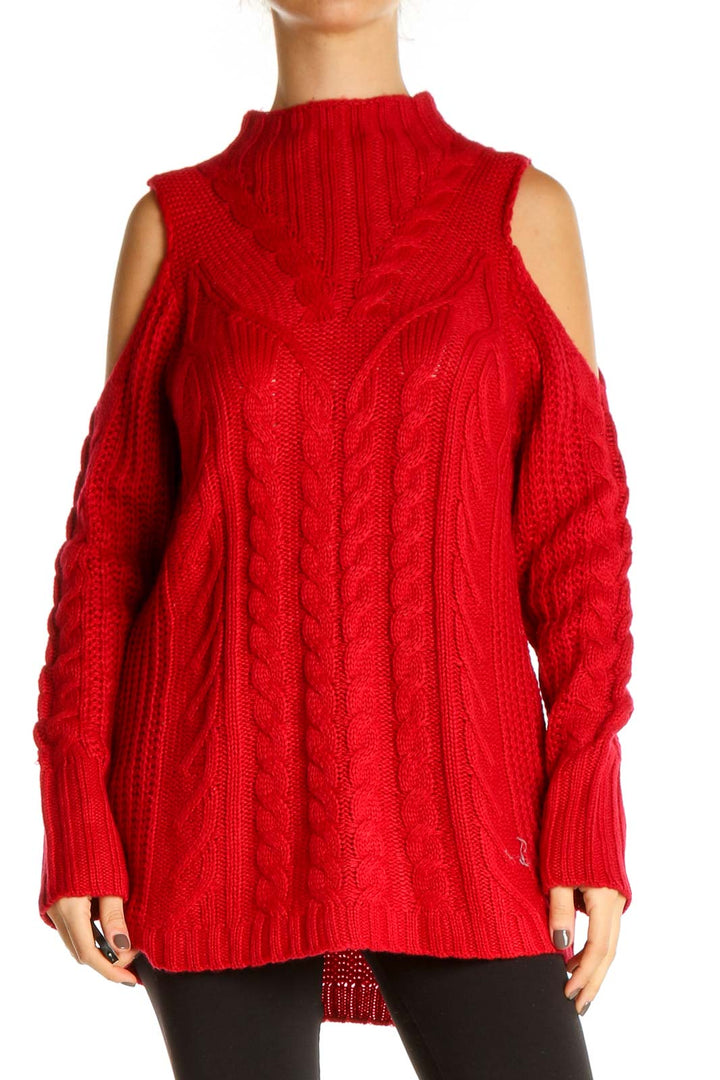 Red Solid All Day Wear Sweater