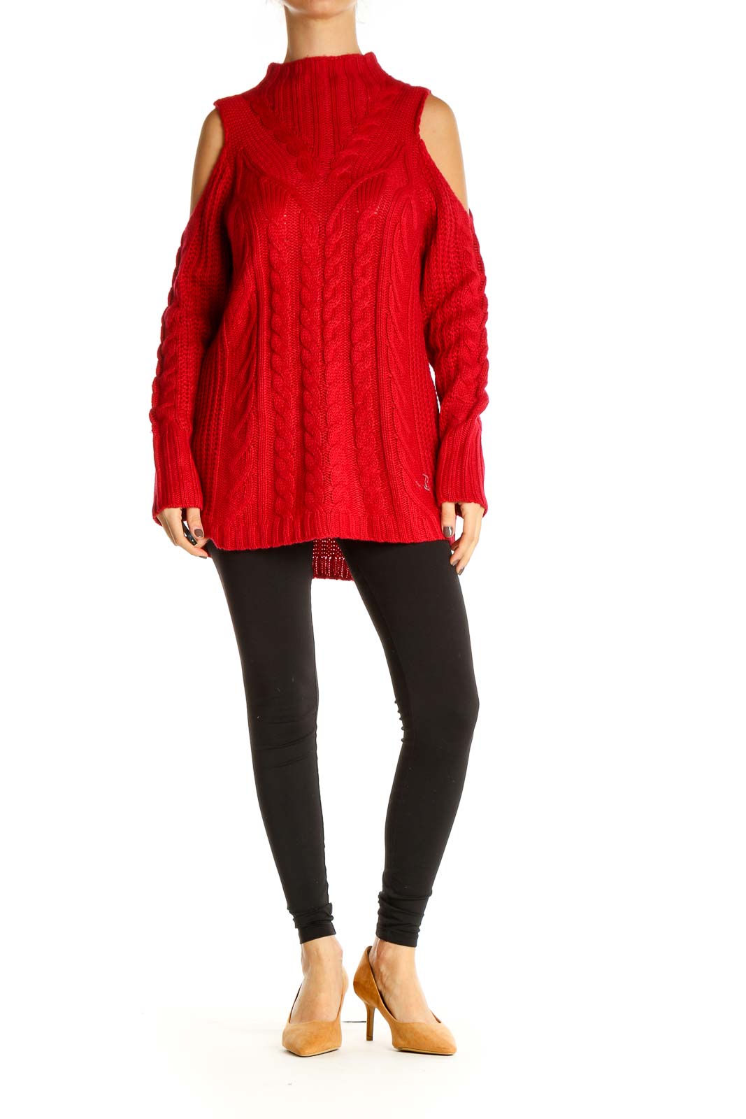 Red Solid All Day Wear Sweater