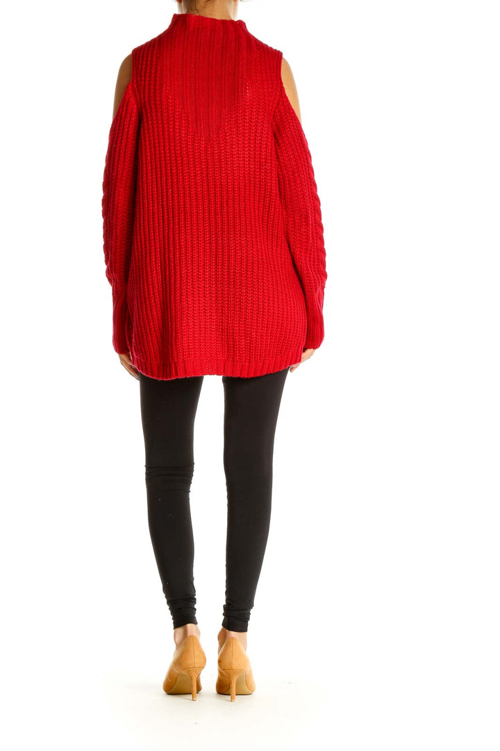 Red Solid All Day Wear Sweater