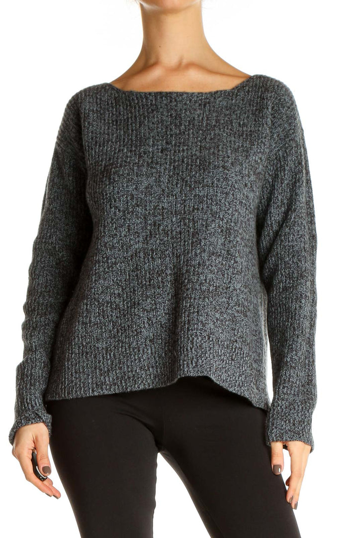 Gray Textured Classic Sweater