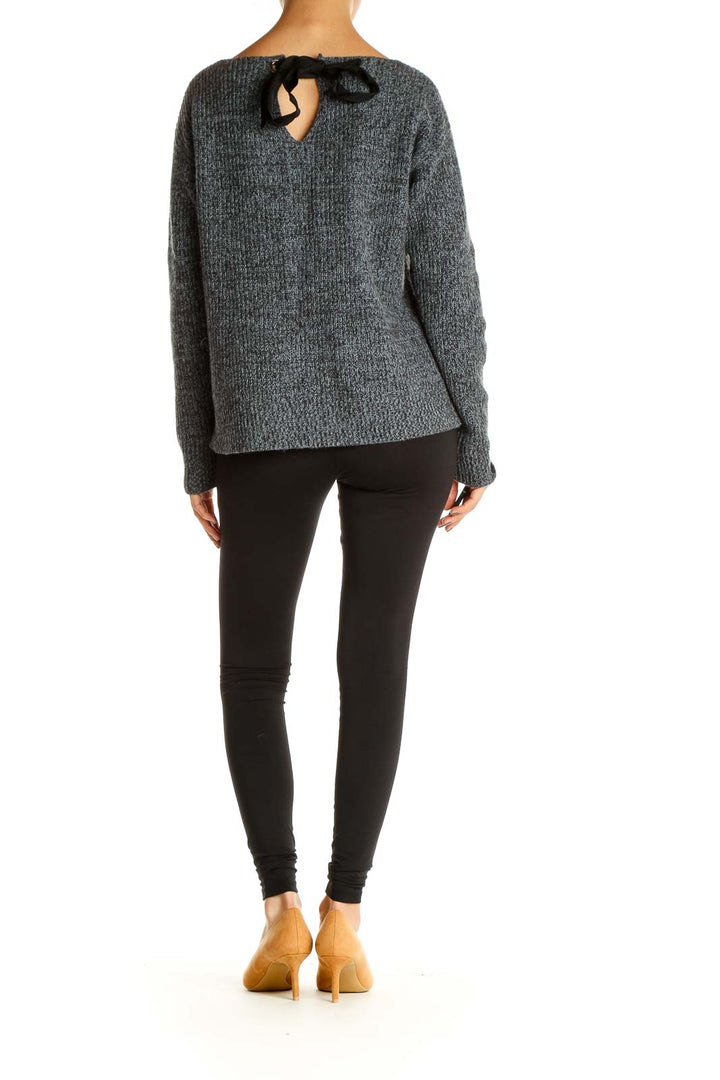 Gray Textured Classic Sweater