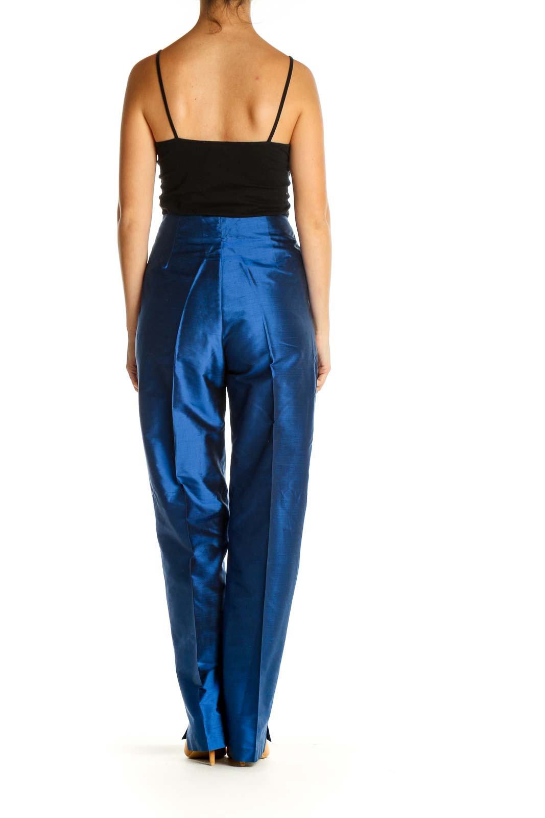 Blue Textured Party Wear Trousers