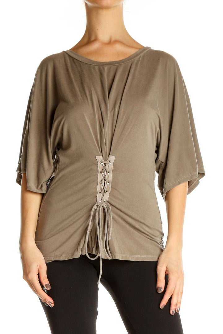 Brown Solid All Day Wear Blouse