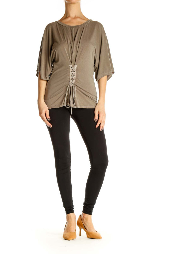 Brown Solid All Day Wear Blouse