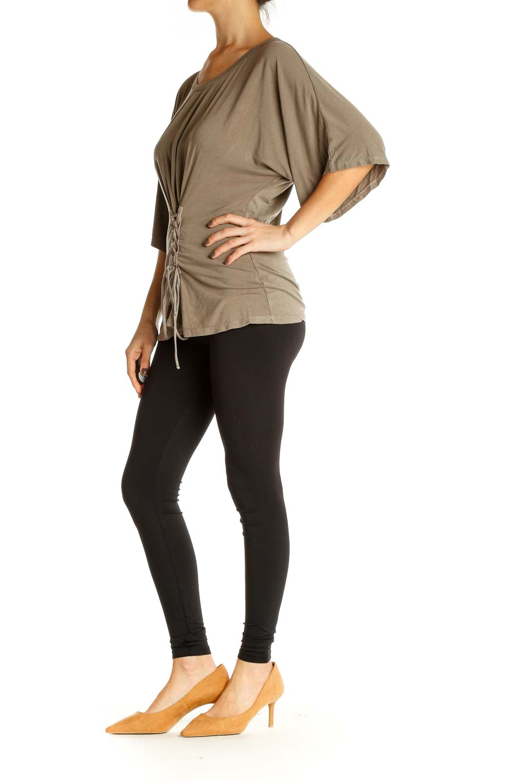 Brown Solid All Day Wear Blouse