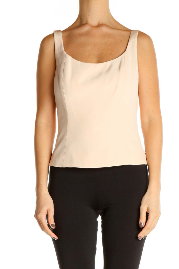 Beige Solid Chic Tank Top