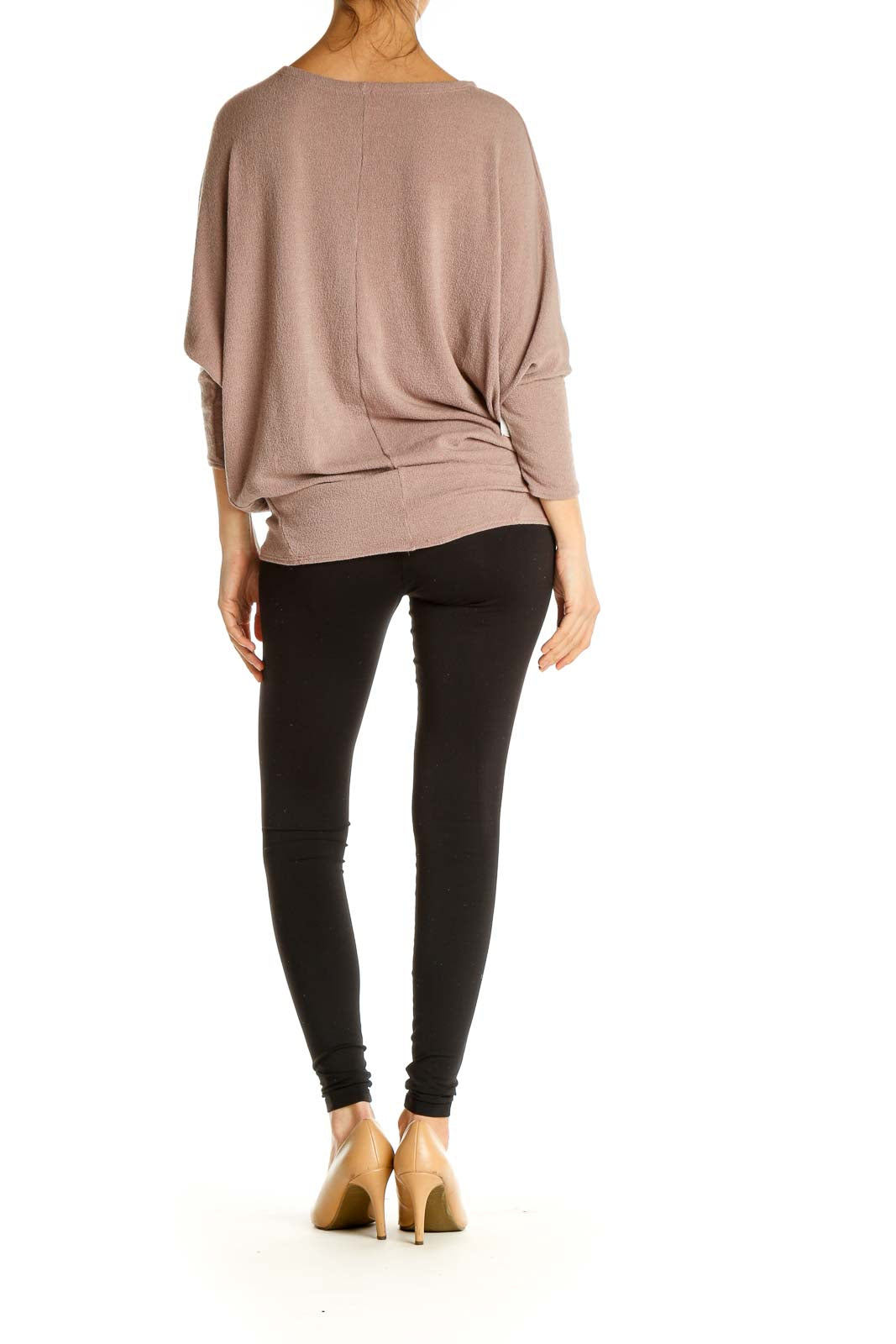 Beige Solid Classic Sweater