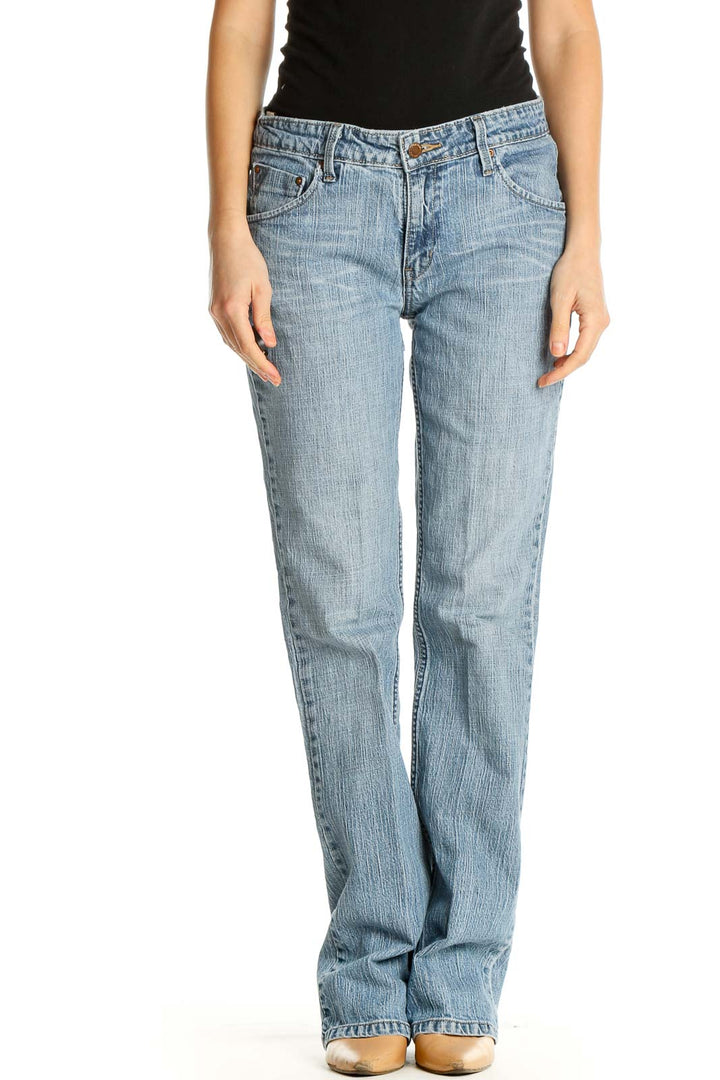 Blue Straight Leg Jeans