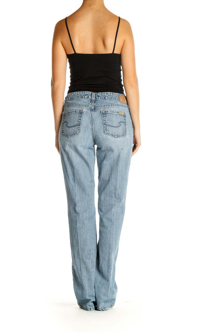 Blue Straight Leg Jeans