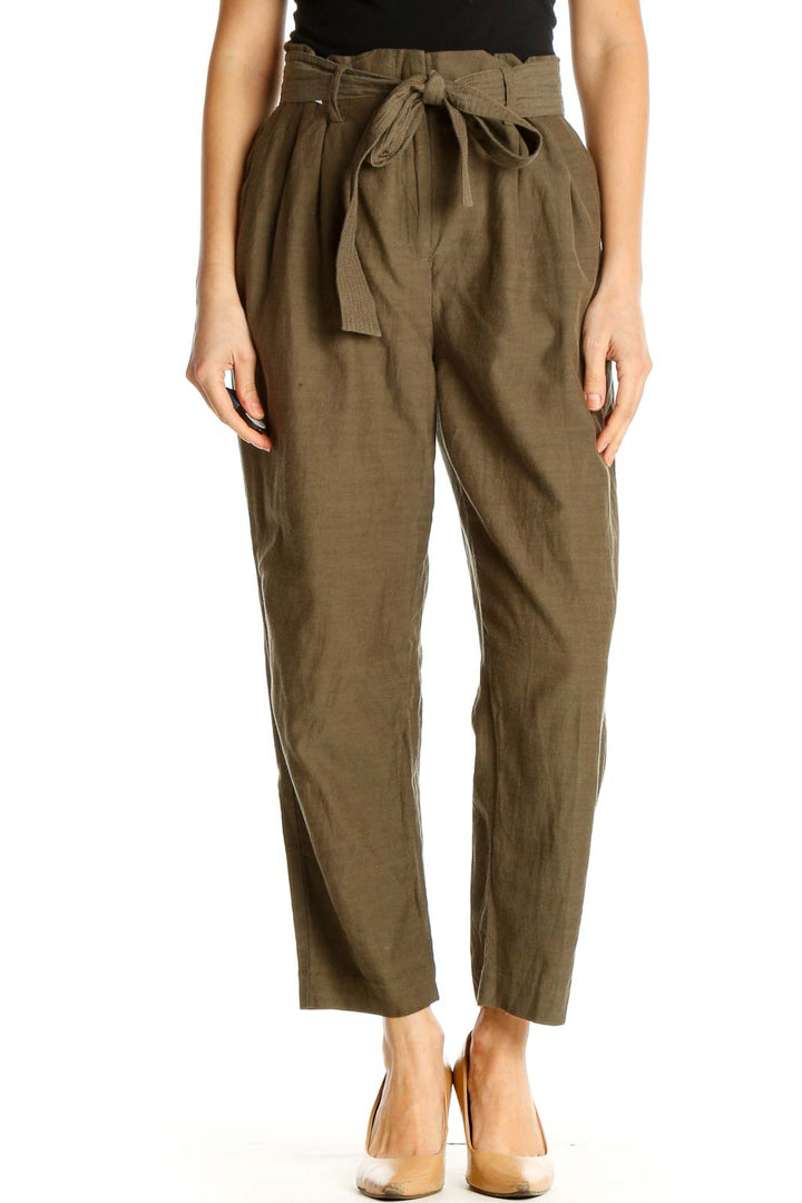 Brown Solid All Day Wear Trousers