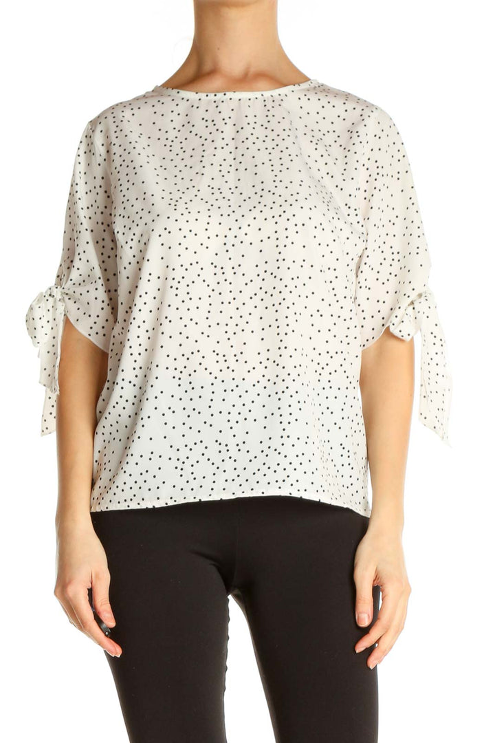 White Polka Dot Brunch Blouse