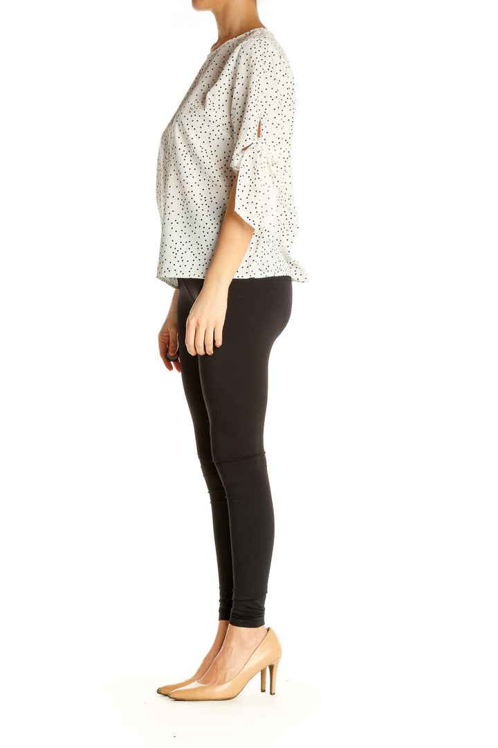 White Polka Dot Brunch Blouse