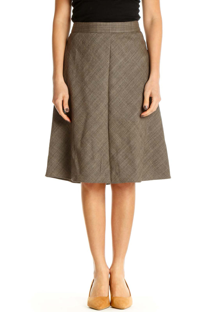 Brown Classic A-Line Skirt