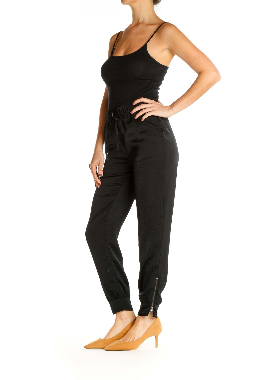 Black Solid All Day Wear Trousers