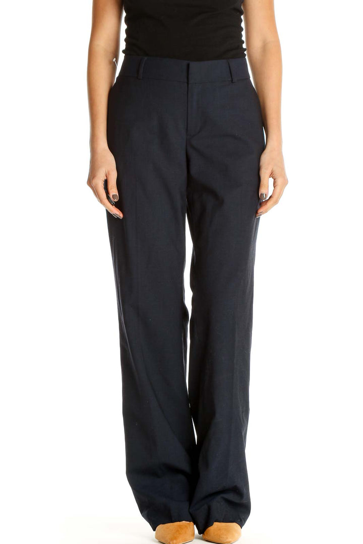 Blue Solid All Day Wear Trousers