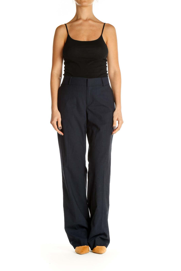 Blue Solid All Day Wear Trousers