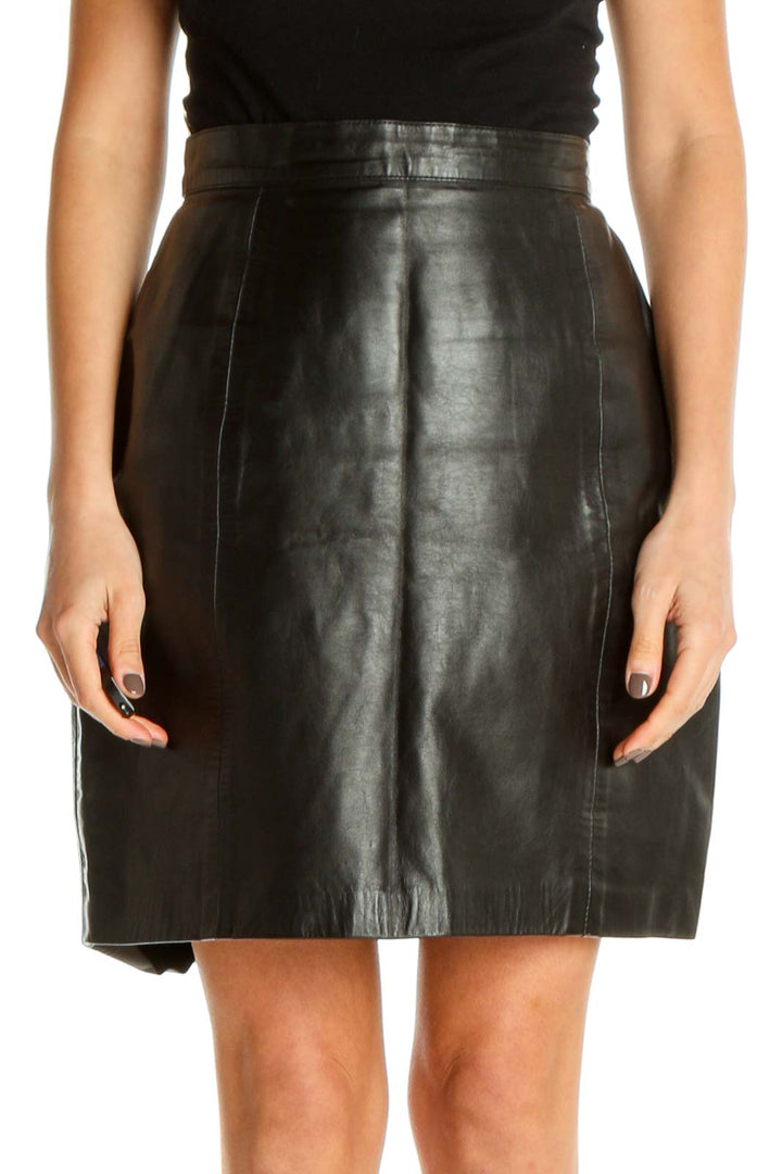 Black Retro Pencil Skirt