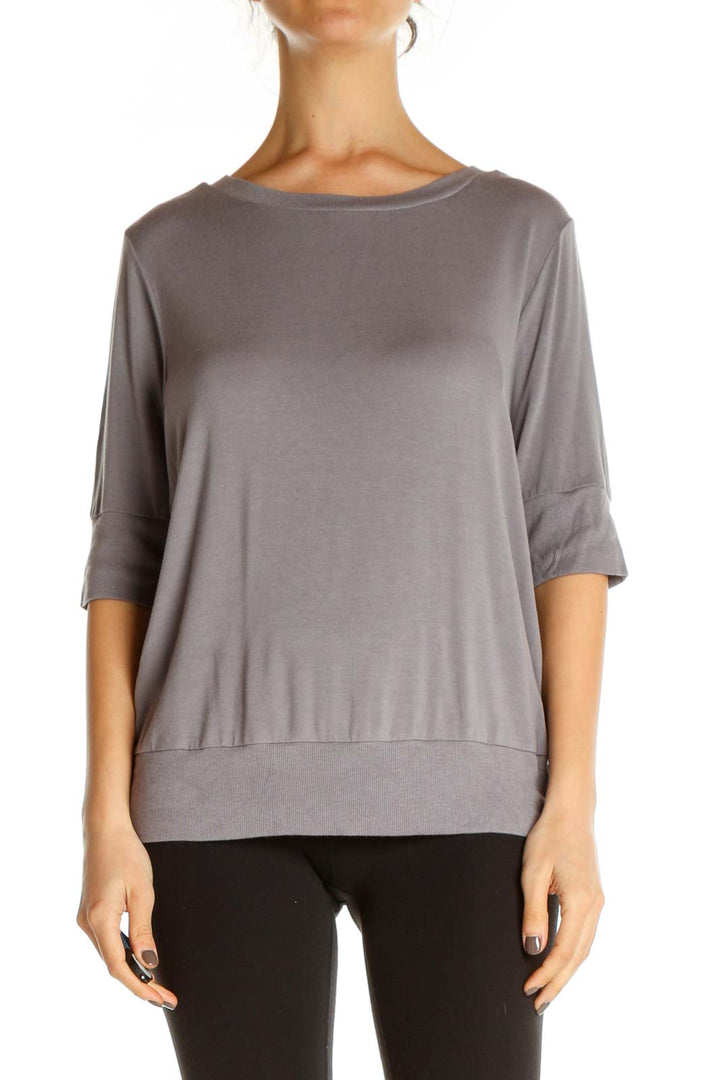 Gray Solid All Day Wear Blouse