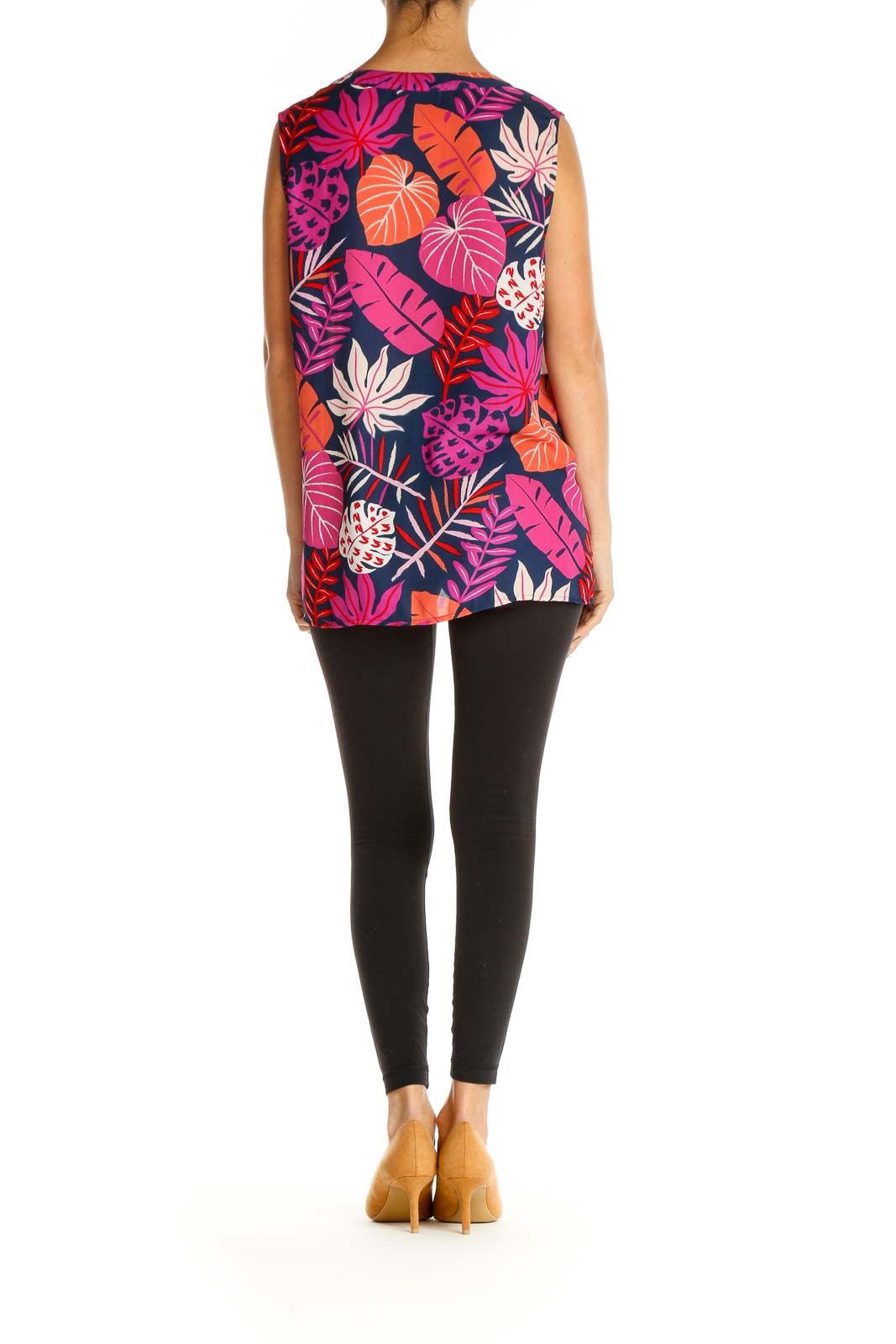 Pink Tropical Print Holiday Blouse