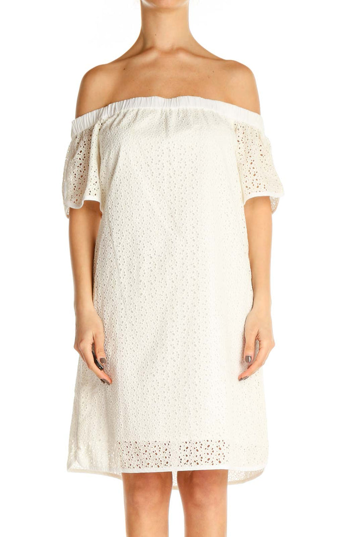 White Lace Classic Shift Dress