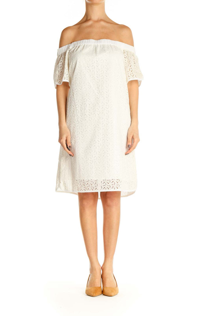 White Lace Classic Shift Dress