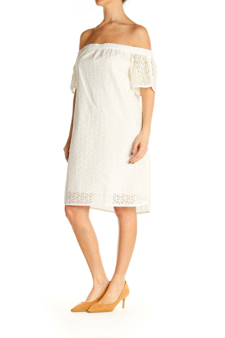 White Lace Classic Shift Dress