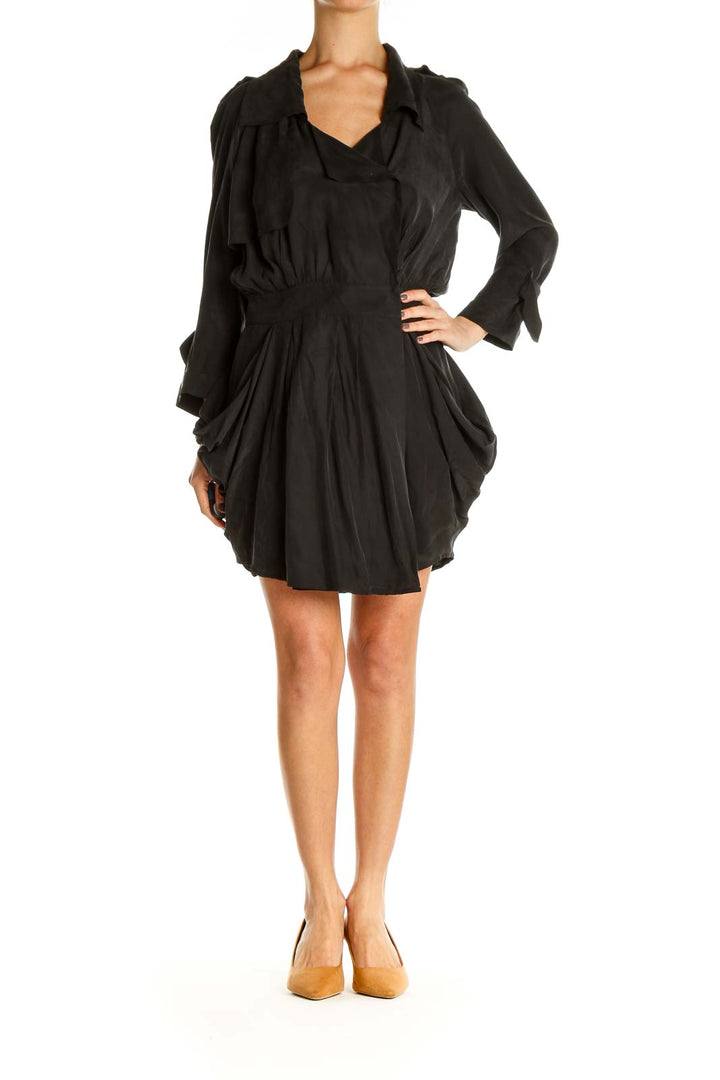 Black Solid Punk Fit & Flare Dress