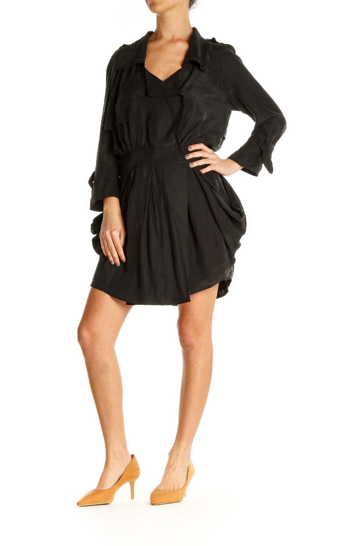 Black Solid Punk Fit & Flare Dress